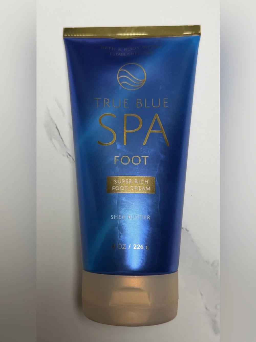 Bath & Body Works Black Tote with Blue True Blue Spa Creams Bundle
